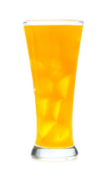 Orange juice glass, isolated on white background