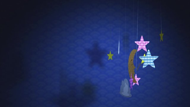 Cute baby mobile with space for text that can be looped or repeated.