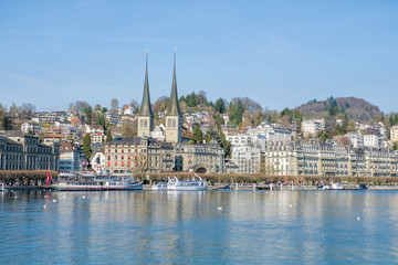 Fototapeta na wymiar Panoramic view of city center of Lucerne in daylight ,Switzerland