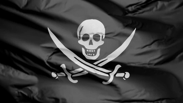 Realistic 3D Flag of Pirates
