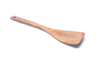 spatula turner isolated on white background (wood)