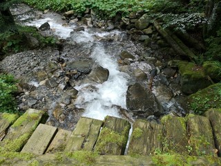 Holzbrücke über Wildbach