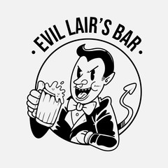Demon drink beers bar logo