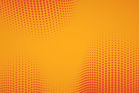 orange comic background with halftone, vector illustration