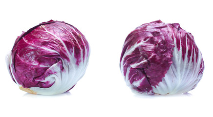 Radicchio, red salad isolated on white background