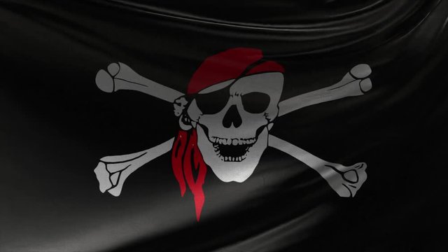 Realistic Flag of Pirates Loop