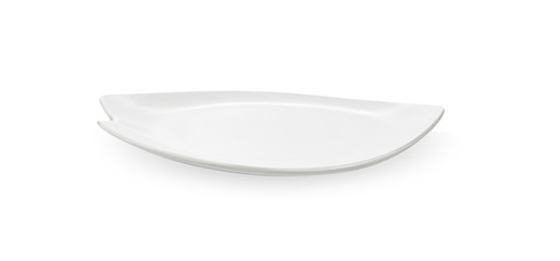 white plate ceramic on white background.