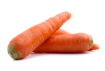 fresh carrots isolated on white background