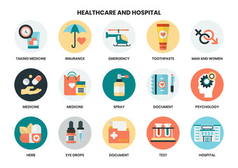 Hospital icons set for business