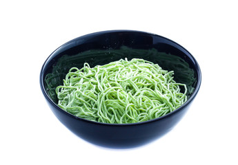 green noodle isolated on white