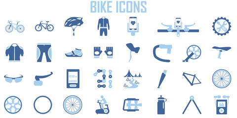 bike suit tool  icon set vector.