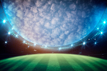 Fototapeta na wymiar lights at night and stadium 3D rendering.