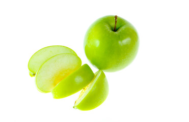 green apple isolated on white