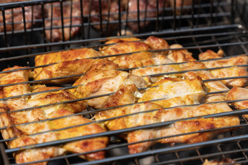 Barbecue made of chicken meat