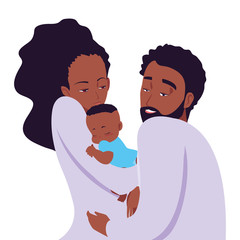 mom and dad carrying her newborn