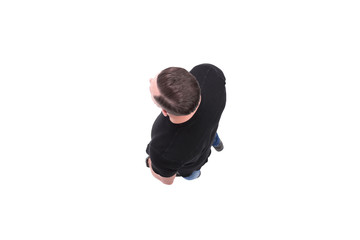top view. confident young man. isolated on white