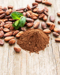 Cocoa powder and beans