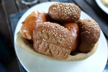 Various bread in basket
