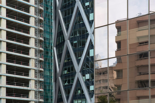 Detail of a modern glazed office buildingArchitecture of a large residential building