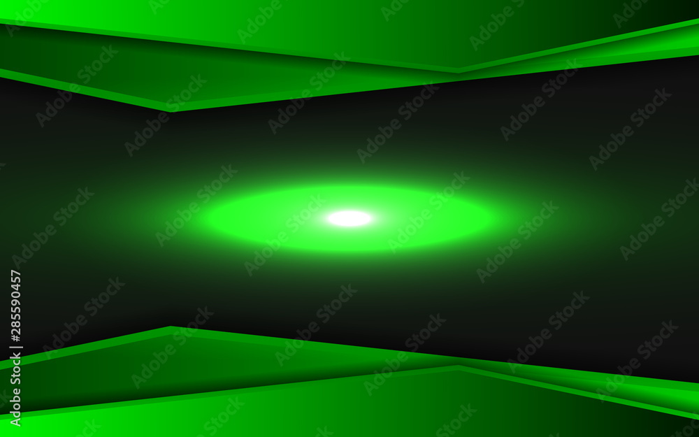 Poster abstract 3d metallic green and black frame layout design tech innovation concept geometric backgroun