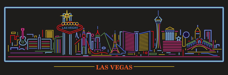 Las Vegas Nevada neon skyline © mauromod