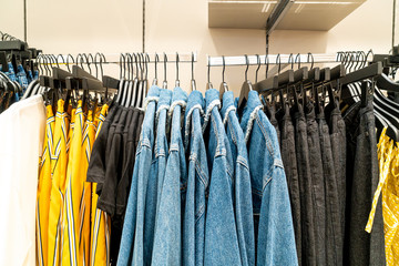 cloths on shelf in department store