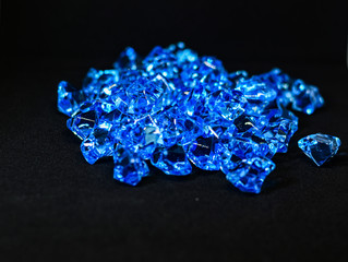 Blue stone on a black background