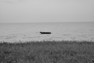 old fishing boat on the lake