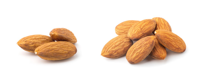 Almonds isolated on white background