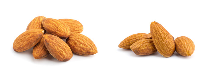 Almonds isolated on white background