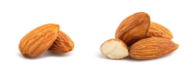 Almonds isolated on white background