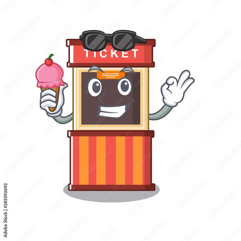 Wall mural With ice cream ticket booth in the cartoon shape