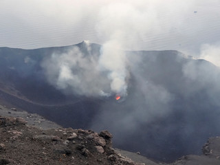crater at Mount Stromboli