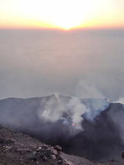 Fototapeta na wymiar crater at Mount Stromboli