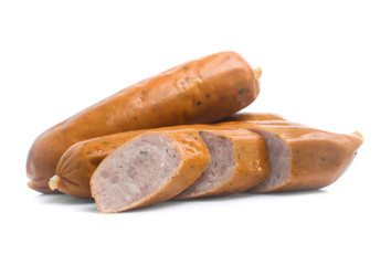 Frankfurter sausage isolated on white background