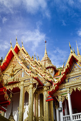 Lahan Temple, Bang Bua Thong, with the main Buddha image in the chapel is the Sukhothai Art Buddha image.