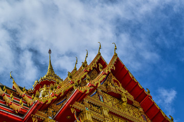 Lahan Temple, Bang Bua Thong, with the main Buddha image in the chapel is the Sukhothai Art Buddha image.