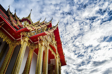 Lahan Temple, Bang Bua Thong, with the main Buddha image in the chapel is the Sukhothai Art Buddha image.