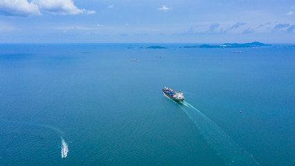 Container Ship Vessel Cargo Carrier. import export logistic and export products worldwide