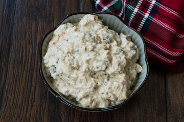 Eggplant Dip Baba Ghanoush / Ganoush (Mutabbal) with Tahini and Aubergine