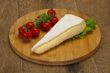 Brie cheese triangle served salad