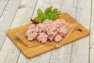 Homemade pork minced meat for cooking