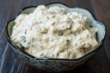 Eggplant Dip Baba Ghanoush / Ganoush (Mutabbal) with Tahini and Aubergine