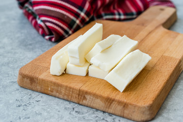 String Cheese Slices for a Snack / Turkish Dil Peyniri.