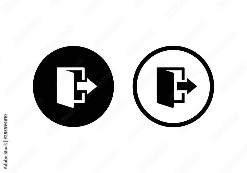 Aufkleber exit icon vector