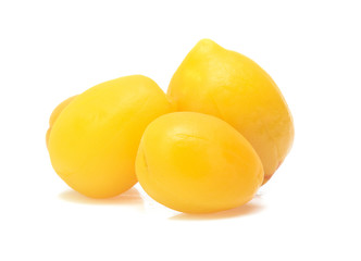 peach halves isolated on white background