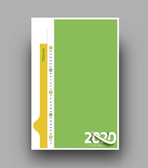 Happy new year 2020 Calendar - New Year Holiday design elements for holiday cards