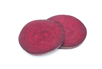 Red beet or beetroot on white background