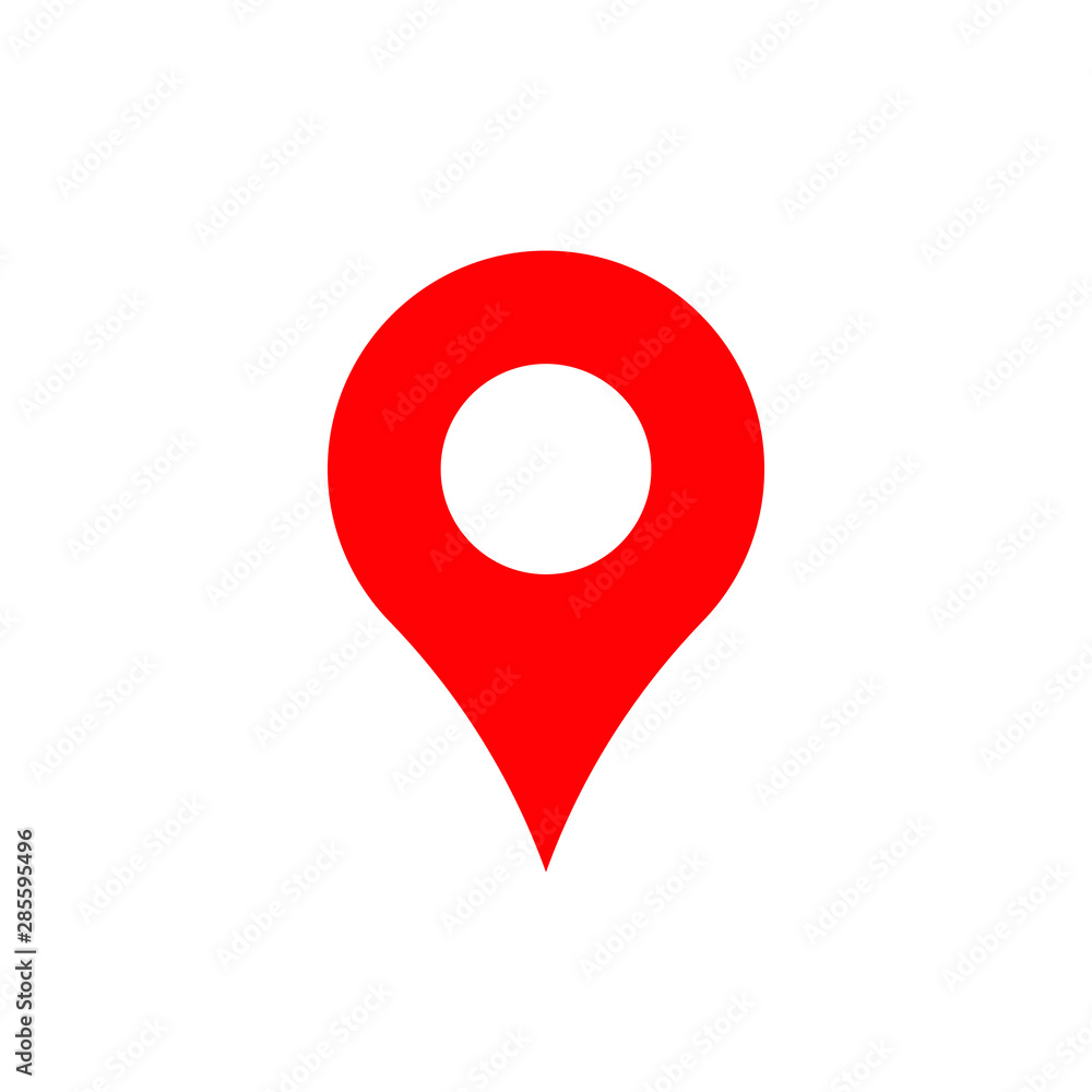Poster red maps pin. location map icon. location pin. pin icon vector.