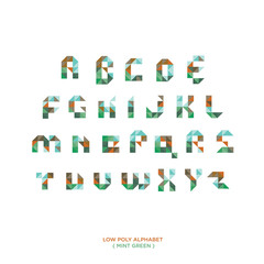 Low poly style alphabet vector set illustration